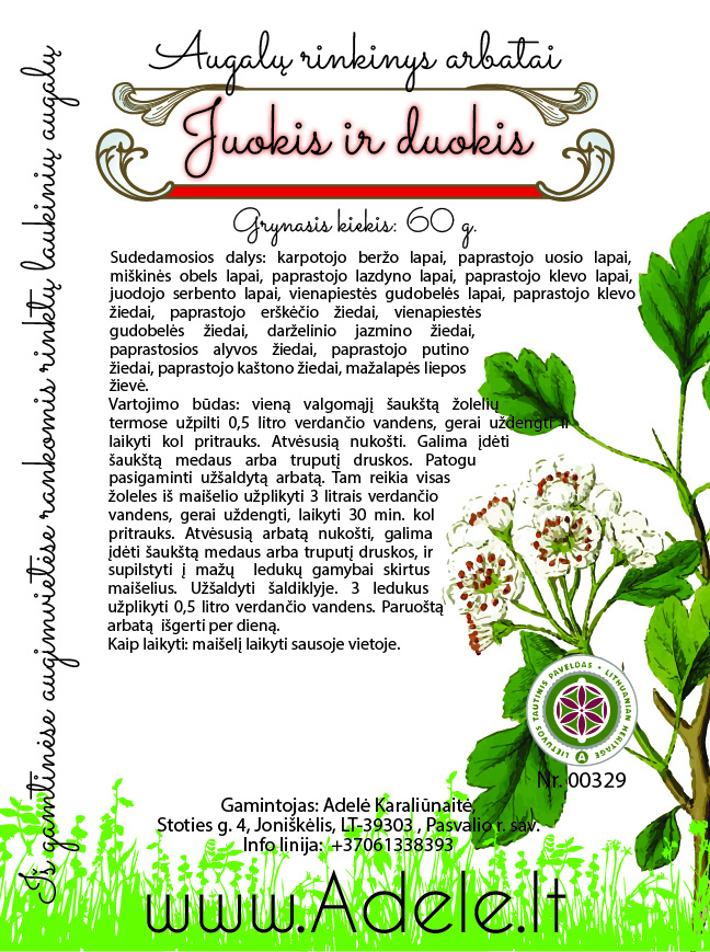 Augalų rinkinys arbatai "Juokis ir duokis"