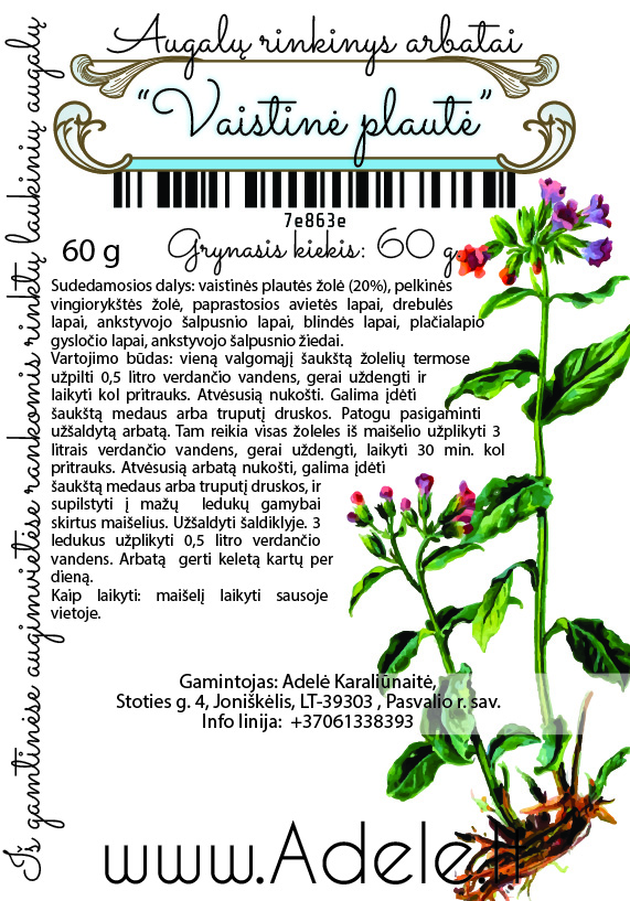 Augalų rinkinys arbatai "Vaistinė plautė"