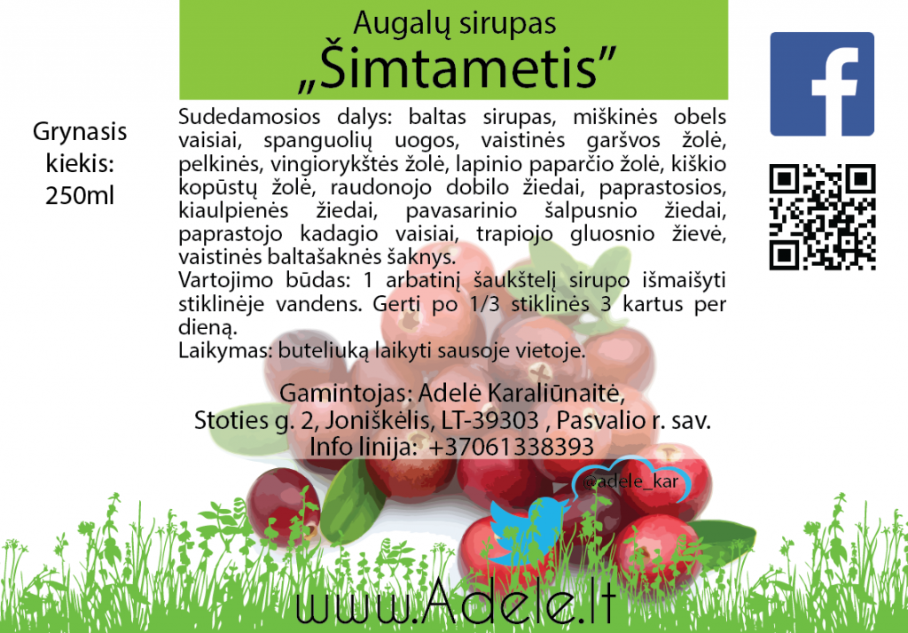 Augalų sirupas	„Šimtametis“