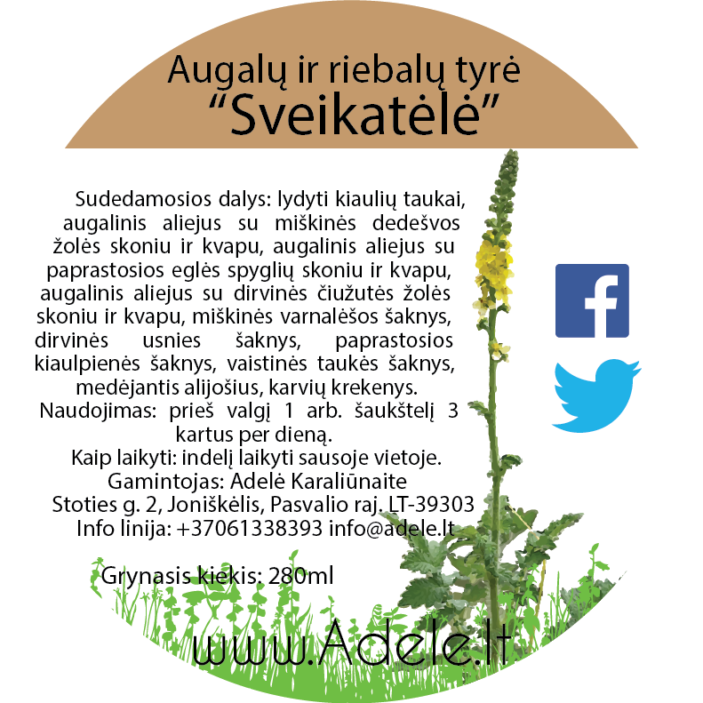 Augalų ir riebalų tyrė "Sveikatėlė"