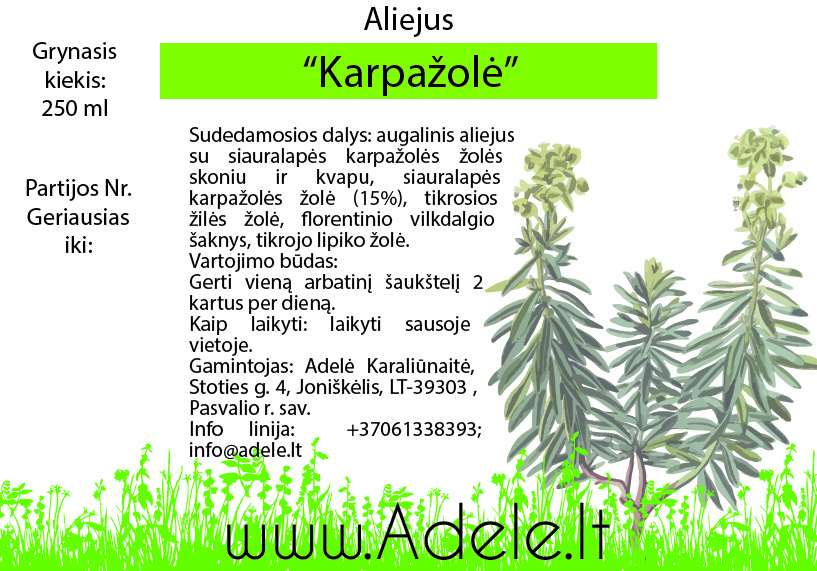 Augalinis aliejus "Karpažolė"
